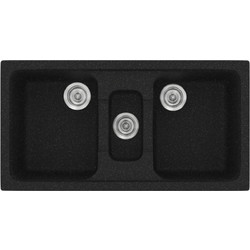Sanitec Classic 325 Επικαθήμενος Νεροχύτης Γρανίτη Ματ Granite Black 97x51cm