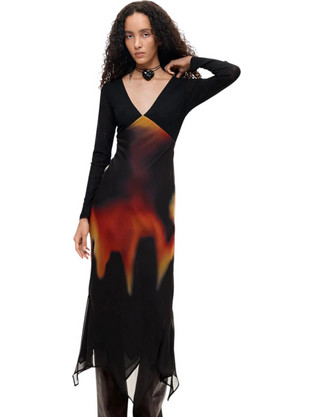 Desigual Napoles Midi Φόρεμα Μαύρο 26WWVW09-2000