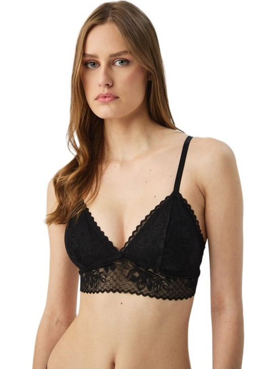 Minerva Bralette Σουτιέν με Ενίσχυση90-8136B-045 Μαύρο