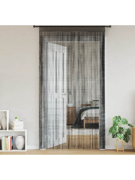 vidaXL Σετ Κουρτίνες με Τούνελ 100x250 2τμχ Μαύρες 132400