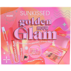 Sunkissed | Golden Hour Glam | Makeup Gift Set - 12 Eyeshadows, Eyeliner, Mascara & Lip Gloss 20.5g | Vegan | SU32531