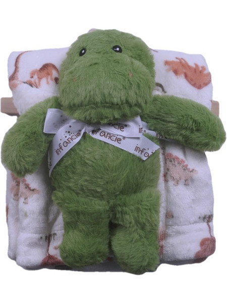 Παιδική κουβέρτα Serafino unisex Dino Friends άσπρο
