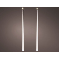 Beauty Home Κερί LED Δείπνου με Ρεαλιστική Φλόγα Λευκό Σετ 2 Τεμαχίων O2,2 x 42,5 cm