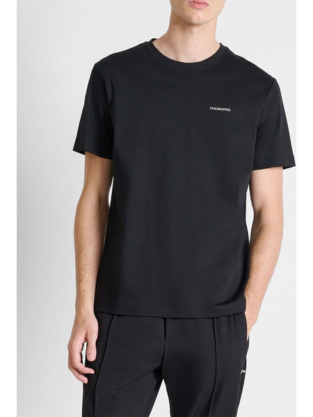 ANTONY MORATO MMKS02713FA100282 T-SHIRT REGULAR FIT IN JERSEY COTTON FABRIC WITH MATT PLASTIC LOGO ΜΠΛΟΥΖΑ ΑΝΔΡΙΚΟ KS02713FA100282-9000 Black