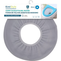Κάλυμμα Καθίσματος Τουαλέτας O-Shaped από Βελούδινο Ύφασμα 30x30cm - 803778 - ΓΚΡΙ