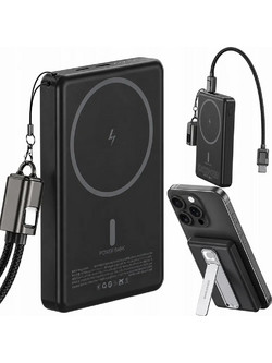 Ασύρματο Μαγνητικό Power Bank 5000mAh Γρήγορης Φόρτισης 20W για Απόλυτη Φορητότητα Μαύρο