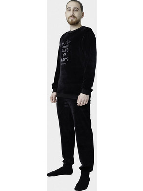 Χειμερινές πυτζάμες ανδρικές homewear Μαύρο