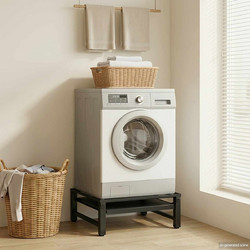 vidaXL Βάση Πλυντηρίου Ρούχων Μαύρο 62 x 60,5 x 32,5 εκ Ατσάλι