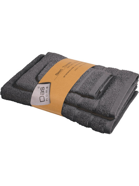 Das Home Σετ Πετσετεσ 3Τεμαχιων Best 0705 Dark Grey Dark Grey