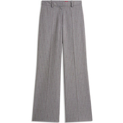 Hugo Hasmina Ριγέ Γυναικείο Παντελόνι Regular Fit Γκρι 50569808