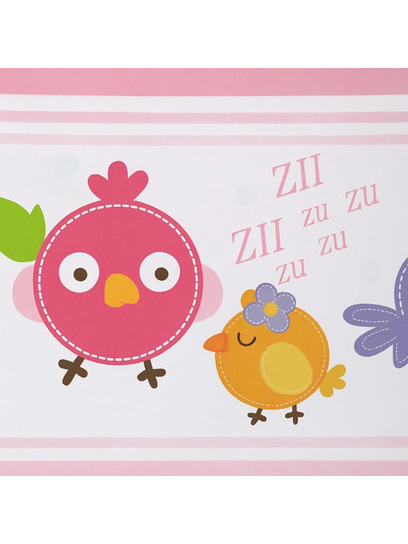 Beboulino Lovely Birds Βρεφικό Σεντόνι Λίκνου Βαμβακερό με Λάστιχο 60x100 Pink