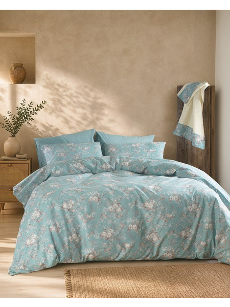 Μαξιλαροθήκες Σετ Symbol Camelia L.Blue Cotton Rythmos (50x70) 2Τεμ