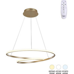 Φωτιστικό Οροφής Rexon Led Μέταλλο Χρυσό Φ49x12εκ Pakoworld