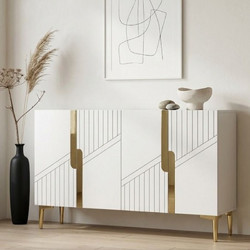 Κονσόλα Evva 120 - White, Gold 555Chm1505 (120x75x32)