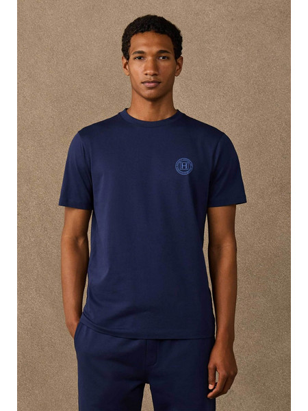 Hackett ανδρικό T-shirt με graphic logo Classic Fit - HM5000121 Μπλε Σκούρο