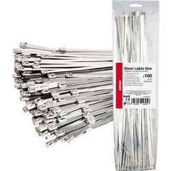 Amio - ΔΕΜΑΤΙΚΑ/ΔΕΤΙΚΑ ΚΑΛΩΔΙΩΝ TIE WRAP (ΤΑΙΡΑΠ) ΜΕΤΑΛΛΙΚΑ 4,6 x 400mm - 100 ΤΕΜ. (04325/AM) - Amio - 04325/AM