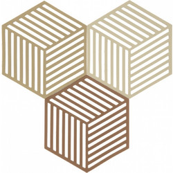 Σουπλά Hexagon 32704 Για Ζεστά Σκεύη (Σετ 3τμχ) 16x14cm Khaki-Warm Sand-Almond Zone Denmark Σιλικόνη
