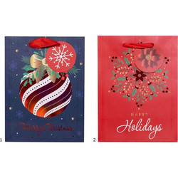 ΤΣΑΝΤΑ ΔΩΡΟΥ XMAS ΓΚΙ ΧΡΥΣΟΤΥΠΙΑ GLITTER 18x10x23cm ASSORTED