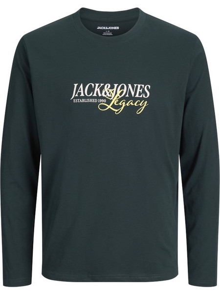 T-SHIRT M/Μ JACK & JONES ΖΕΡΣΕΥ ΣΤΑΜΠΩΤΟ - ΜΑΥΡΟ