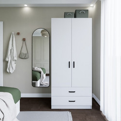 Wardrobe Yaman 1600-042 - White Matte White Melamine Coated Particle Board 80x47x182 cm