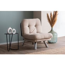 1-Seat Sofa-Bed Misa Small Solo v2 Cream Fabric: Linen Fabric