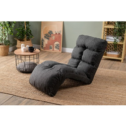 1-Seat Sofa-Bed Fuwa Single Dark Grey Fabric: 100% Linen Fabric