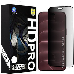 Lito HD Pro Privacy Μεμβράνη Οθόνης για iPhone 18 Pro Max, Μαύρη (10 Τεμάχια)