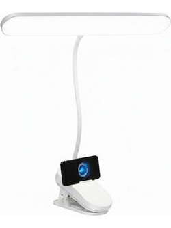 Andowl Επαναφορτιζόμενο LED Φωτιστικό Γραφείου και Κλιπ σε Λευκό Χρώμα Q-LED821