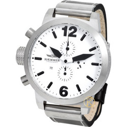 Haemmer White Delta and Black Leather Strap HC-11
