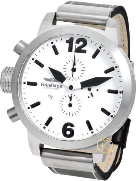 Haemmer White Delta and Black Leather Strap HC-11