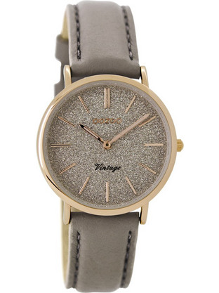 Oozoo Timepieces Γυναικείο Ρολόι με Καφέ Δερμάτινο Λουράκι C8833