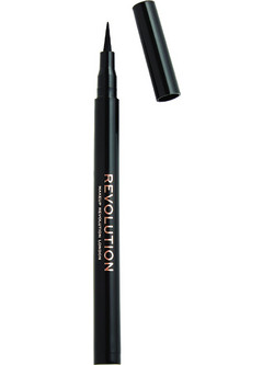 Makeup Revolution The Liner Revolution Black Αδιάβροχο Στυλό Eyeliner 1ml