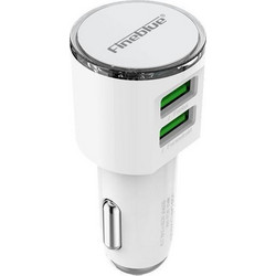 Φορτιστής αυτοκινήτου με 2 θύρες USB 3.4A και καλώδιο Lighting Fineblue F-UC06