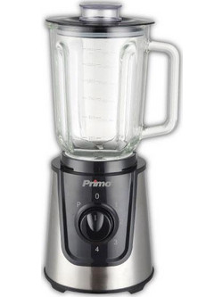 Primo WJ-304-6A Inox Μπλέντερ για Smoothie με Γυάλινη Κανάτα 1.5lt 650W Μαύρο