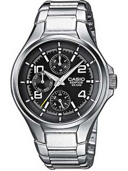 Casio Edifice Ανδρικό Ρολόι Χρονογράφος με Ασημί Μεταλλικό Μπρασελέ EF-316D-1AVEF