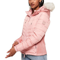 Superdry Γυναικείο Μπουφάν Χειμωνιάτικο Puffer Κοντό Ροζ W5000039A-11R