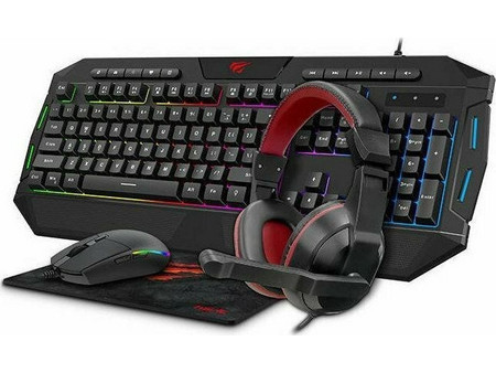 Havit Gamenote KB501CM Σετ Gaming Πληκτρολόγιο RGB Black