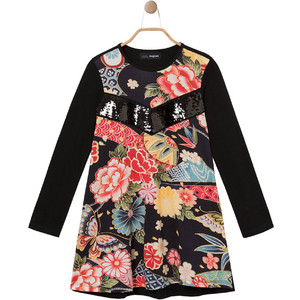 Desigual Παιδικό Φόρεμα Floral Μαύρο 20WGVK58-2000 Desigual Παιδικό Φόρεμα Floral Μαύρο 20WGVK58-2000