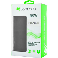 Lamtech Φορτιστής Laptop 90W 19V 4.74A για Acer με Ενσωματωμένο Καλώδιο Τροφοδοσίας LAM510111