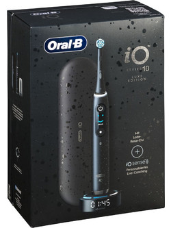 Oral-B iO Series 10 Black Luxe Edition Ηλεκτρική Οδοντόβουρτσα με Αισθητήρα Πίεσης & Θήκη Ταξιδίου