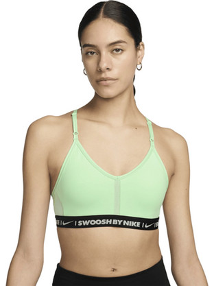 Nike Indy Padded V-Neck Sports Αθλητικό Μπουστάκι με Χαμηλή Στήριξη Lime FZ4870-376