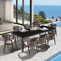 Woodwell Jardin Ε Σετ Τραπεζαρία Κήπου Αλουμίνιο 9τμχ Ανθρακί Ε6742,S2