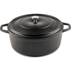 Hosse Kitchen Μαντεμένια Κατσαρόλα Βαθιά Black Onyx 28cm