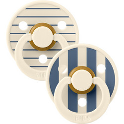 BIBS Studio Colour Πιπίλες Καουτσούκ 0m+ Pin Ivory Steel Blue 2τμχ