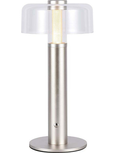 V-Tac 100LM Πορτατίφ Αφής LED με Μπαταρία Διαφανές Ασημί