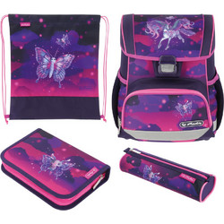 Herlitz Loop Plus Magic Unicorn 4 σε 1 Σχολική Τσάντα Πλάτης Δημοτικού Μωβ 50046218