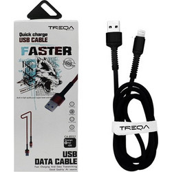 Treqa CA-8552 Braided USB-A to Lightning Cable 1m Black 841268887067500