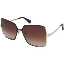 Max Mara MM0070 32F Γυναικεία Γυαλιά Ηλίου Τετράγωνα Μεταλλικά Ασημί με Καφέ Polarized Φακό