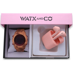 Watx & Co Ψηφιακό Γυναικείο Ρολόι με Σομόν Καουτσούκ Λουράκι WAPACKEAR6M