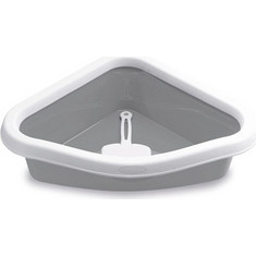 Stefanplast Sprint Corner Γωνιακή Λεκάνη Γάτας με Κόσκινο Γκρι Μ56xΠ40xΥ14cm